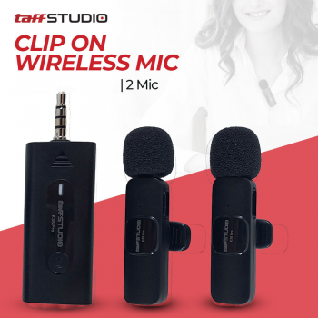 TaffSTUDIO Clip On Mic Wireless Vlogging Singing 3.5mm - K35 Pro