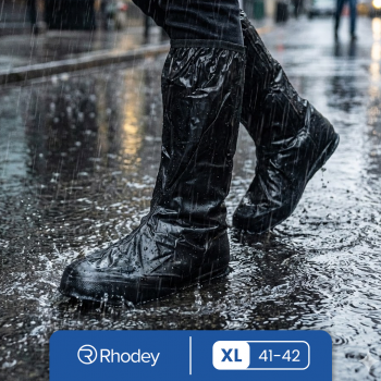 Rhodey Jas Hujan Sepatu Anti Air Shoes Cover PVC Non Slip with Zipper - H-250