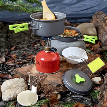 Gambar produk AstaGear Alat Masak Outdoor Camping Nesting Cooking Aluminium 7 in 1 - DS-308