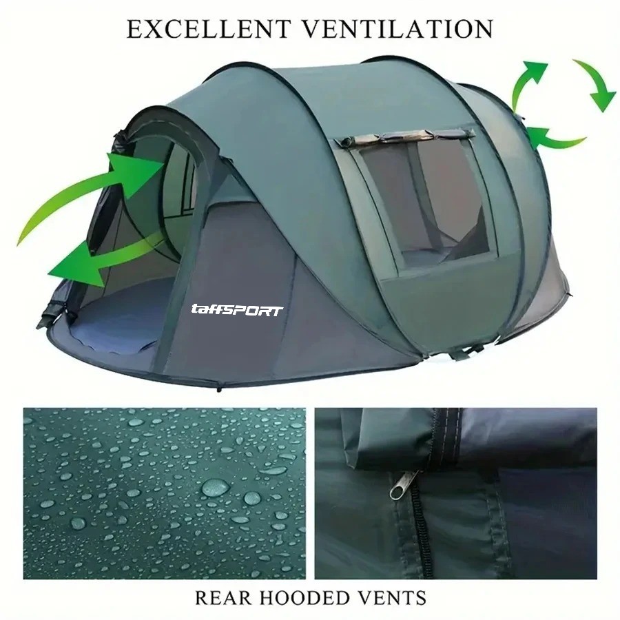 TaffSPORT Tenda Camping Lipat Otomatis 5-8 Orang Quick Open Waterproof - SP-030 Gambar produk TaffSPORT Tenda Camping Lipat Otomatis 5-8 Orang Quick Open Waterproof - SP-030
