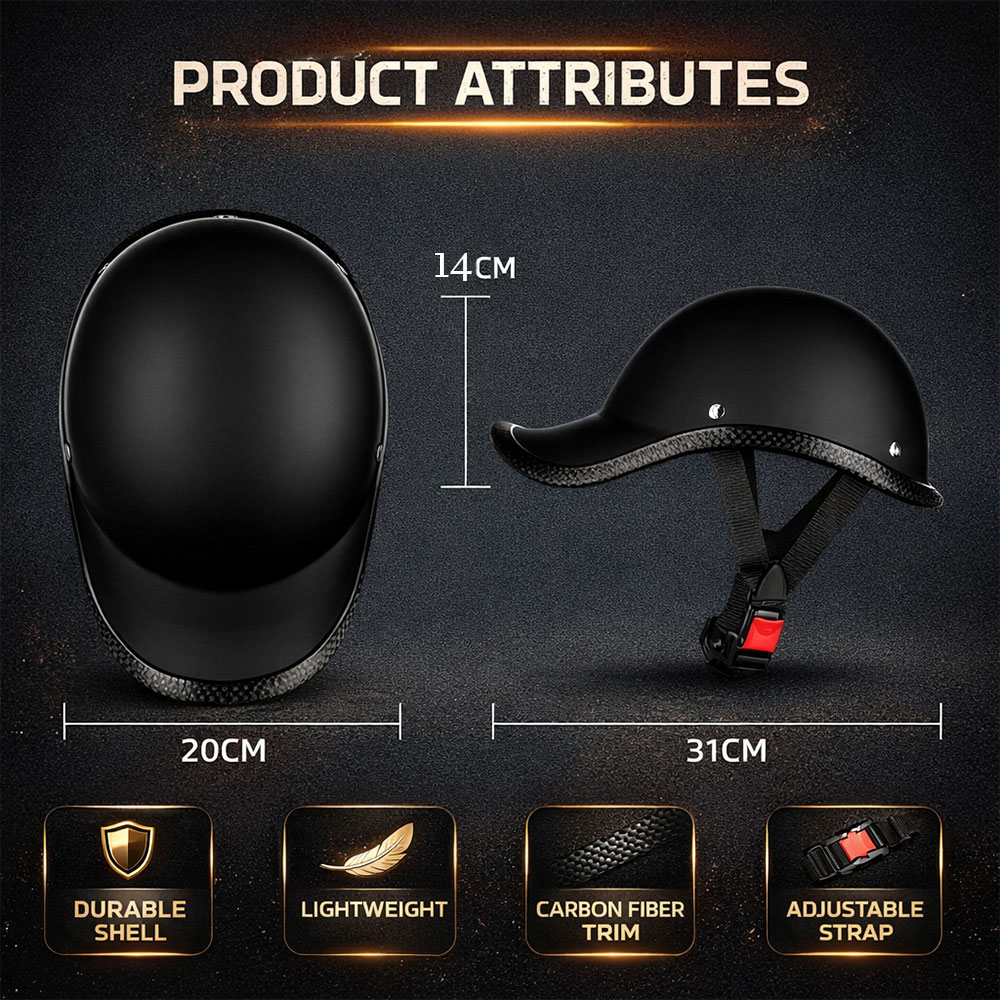 HZIH Helm Sepeda Skuter Retro Half Motorcycle Helmet - U20 Gambar produk HZIH Helm Sepeda Skuter Retro Half Motorcycle Helmet - U20