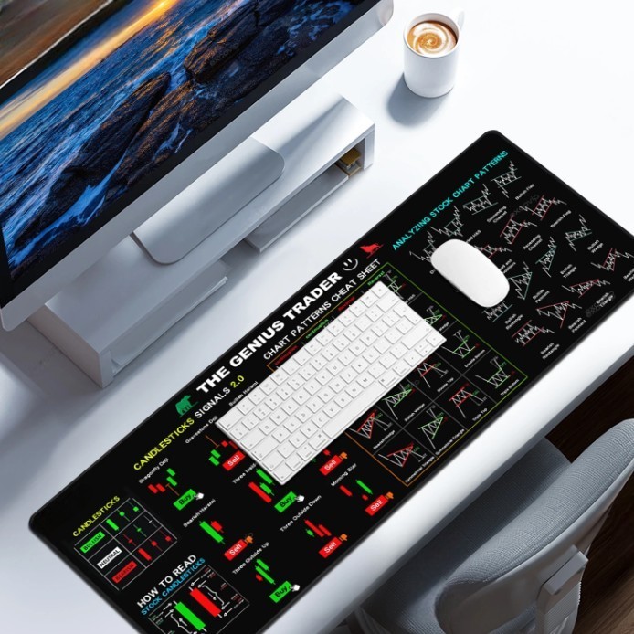 EXCOVIP Mouse Pad Gaming Desk Mat Trading Chart Pattern Anti Slip 400x900x3mm - EC1 Gambar produk EXCOVIP Mouse Pad Gaming Desk Mat Trading Chart Pattern Anti Slip 400x900x3mm - EC1