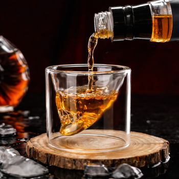 Gambar produk Doomed Gelas Whisky Cocktail Double Wall Skull Rock Glass 150ml - SG-02