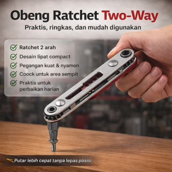 YIAAEY Obeng Ratchet Dua Arah Mini Two-Way Wrench Flat Screwdriver - YIA001