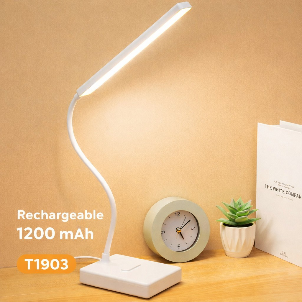 Gambar produk FEIMEI Lampu Meja Belajar LED Rechargeable 1200mAh 3 Warna Dimmable - T1903