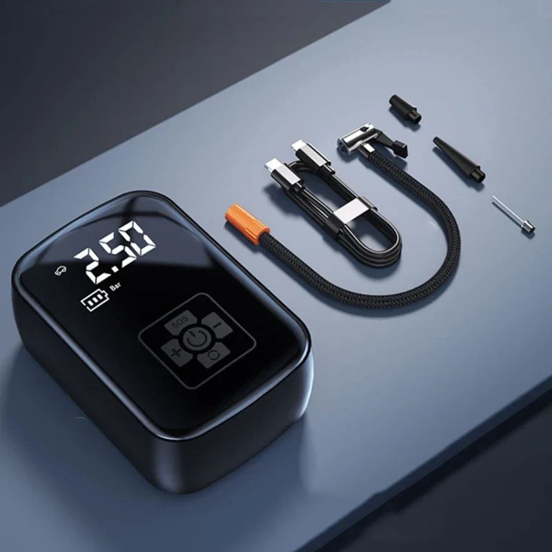 CENXINY Pompa Ban Elektrik Inflator Air Compressor Portable 2000mAh - WY-006 Gambar produk CENXINY Pompa Ban Elektrik Inflator Air Compressor Portable 2000mAh - WY-006