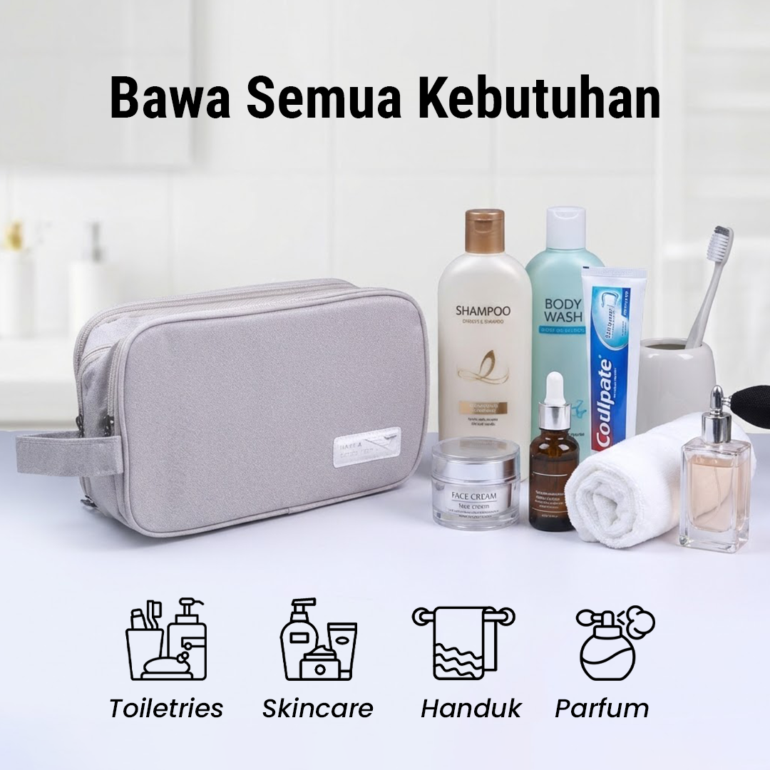 ZEST Tas Travel Organizer Toiletry Bag Multifunctional Waterproof - RH2322 Gambar produk ZEST Tas Travel Organizer Toiletry Bag Multifunctional Waterproof - RH2322