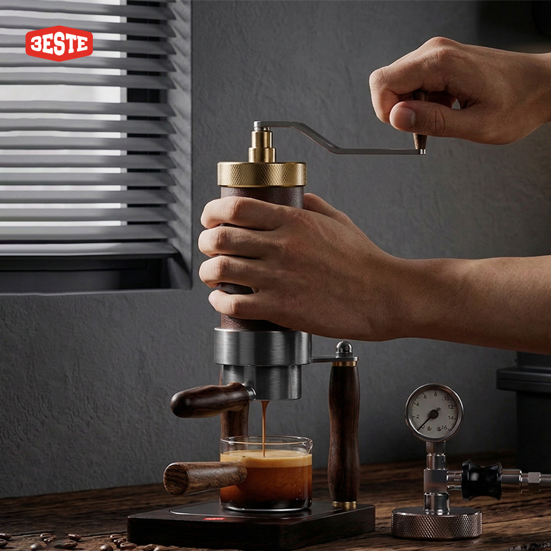 Trieste Mesin Kopi Espresso Manual Hand Crank Pneumatic 85ml with PID - AWS Gambar produk Trieste Mesin Kopi Espresso Manual Hand Crank Pneumatic 85ml with PID - AWS
