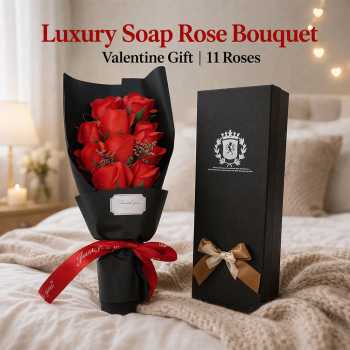 Ji Hong Buket Bunga Sabun Dekorasi LED Valentine Gift 11 Rose - JH-11