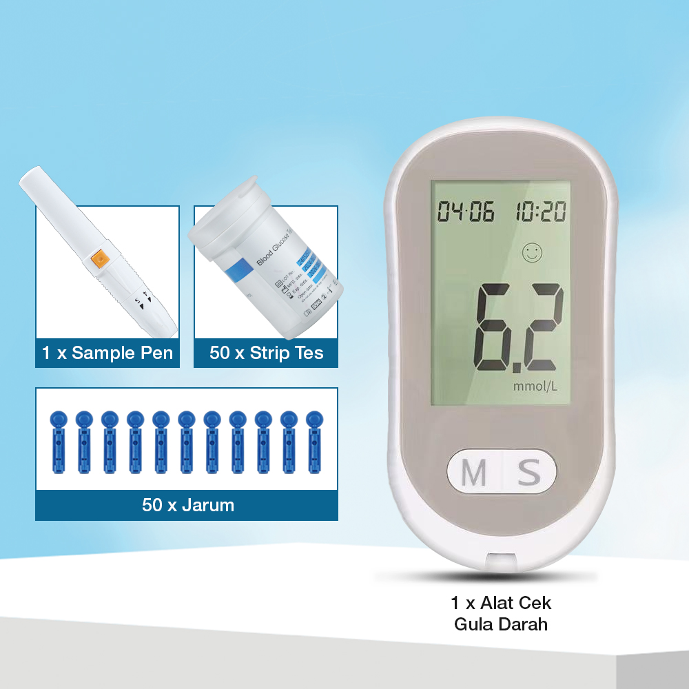 XIUDA Alat Cek Gula Darah Glucometer Kit 50 Test Strips - G058 Gambar produk XIUDA Alat Cek Gula Darah Glucometer Kit 50 Test Strips - G058