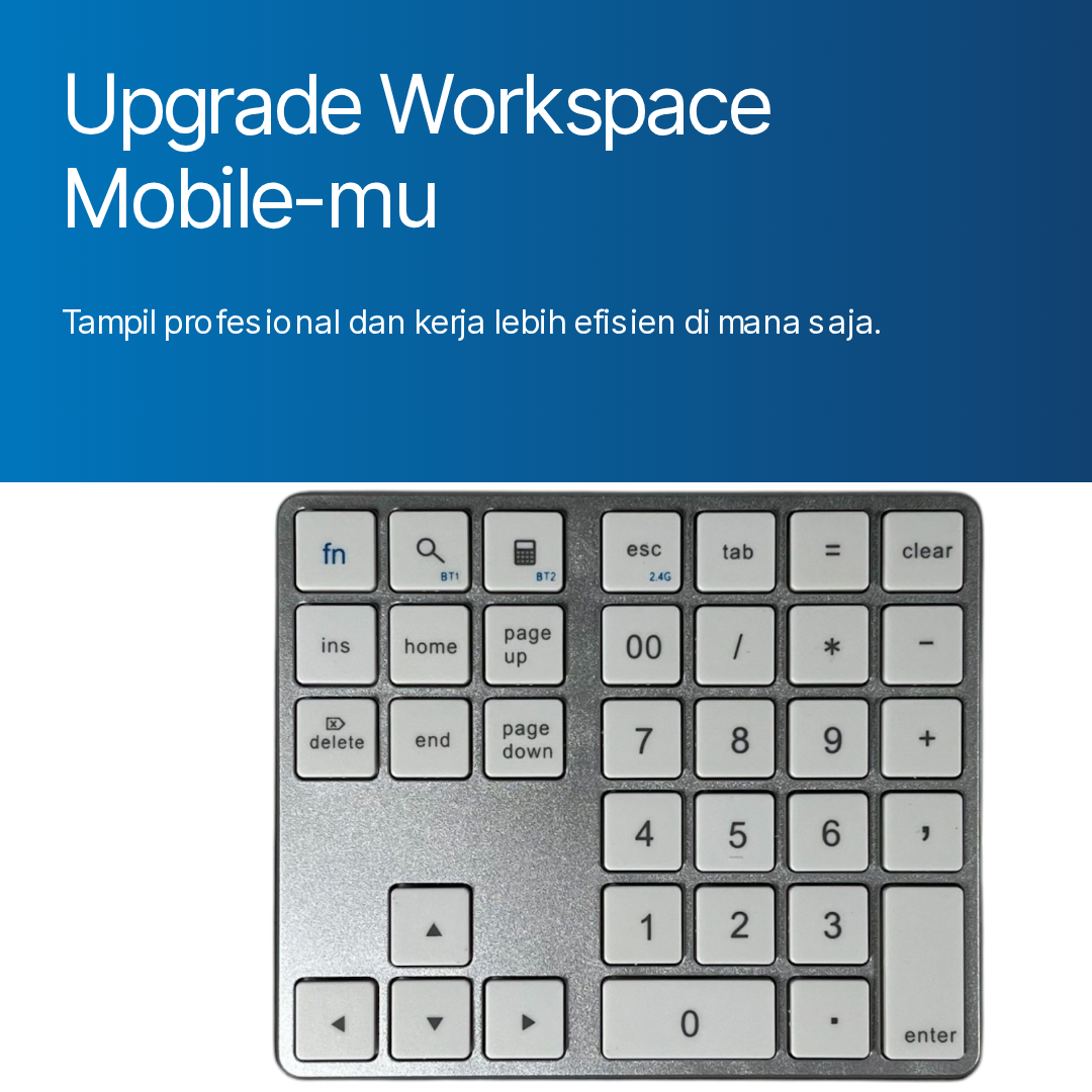 Taffware Keyboard Numeric Numpad Wireless Bluetooth 2.4GHz Silent - K35 Gambar produk Taffware Keyboard Numeric Numpad Wireless Bluetooth 2.4GHz Silent - K35