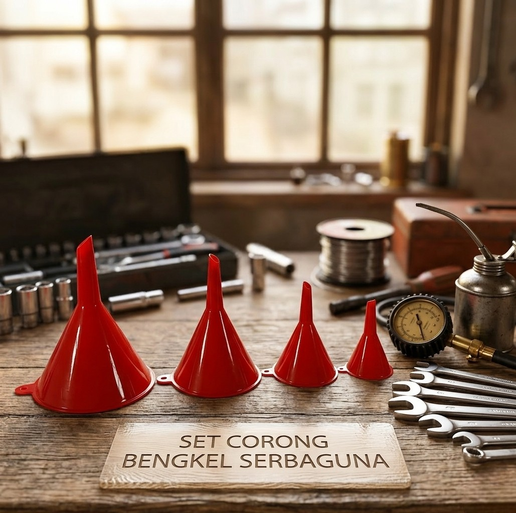 Gambar produk HOUSEEN Corong Minyak Oli Bensin Multifungsi Liquid Funnel 4 PCS - HS4 - 1