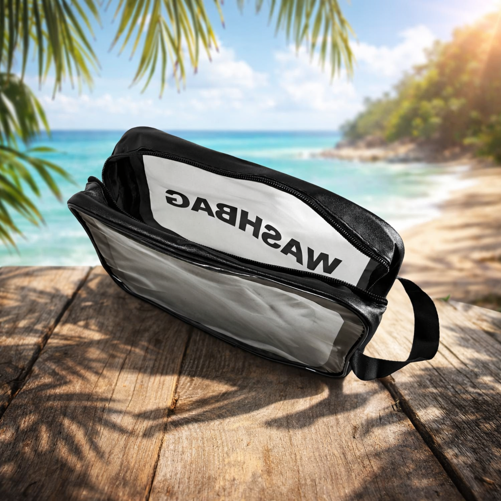 Gambar produk WASHBAG Tas Kosmetik Alat Make Up Portable Pouch Korean PVC Size M - B411