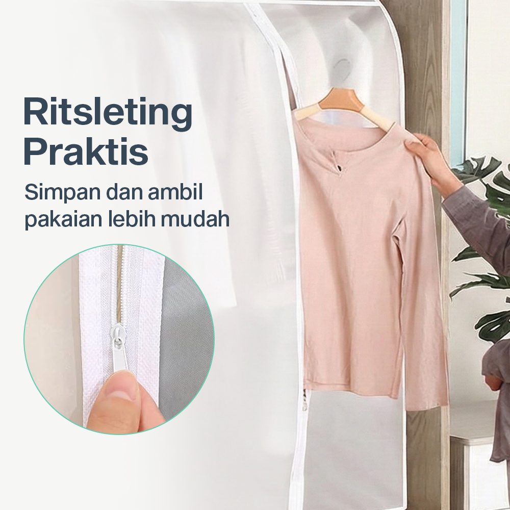 YIXIN Cover Anti Debu Pakaian Dustproof Organizer 60x30x110cm - PEVA Gambar produk YIXIN Cover Anti Debu Pakaian Dustproof Organizer 60x30x110cm - PEVA