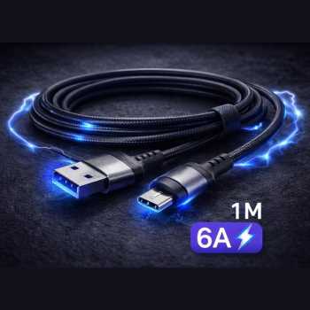 IAMG Kabel Data USB A to Micro USB Fast Charging Nylon Braided 6A - IG100