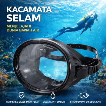 MOJOY Kacamata Selam Oval Diving Mask Scuba Freediving Tempered Glass - M17