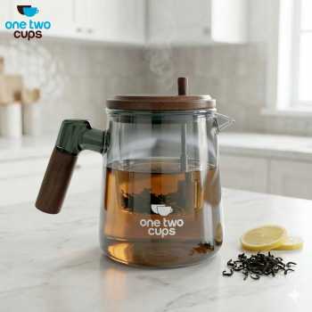 One Two Cups Teko Teh Kaca Saringan Tahan Panas Infuser Teapot 650ml - HP13