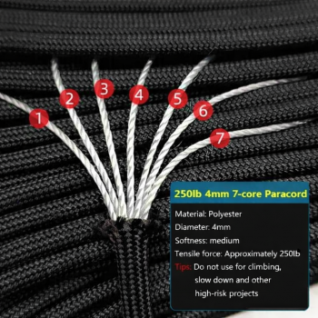 Gambar produk SHRADE Tali Tenda Paracord Rope Tent Camp 7 Core 4mm 100M - SH139