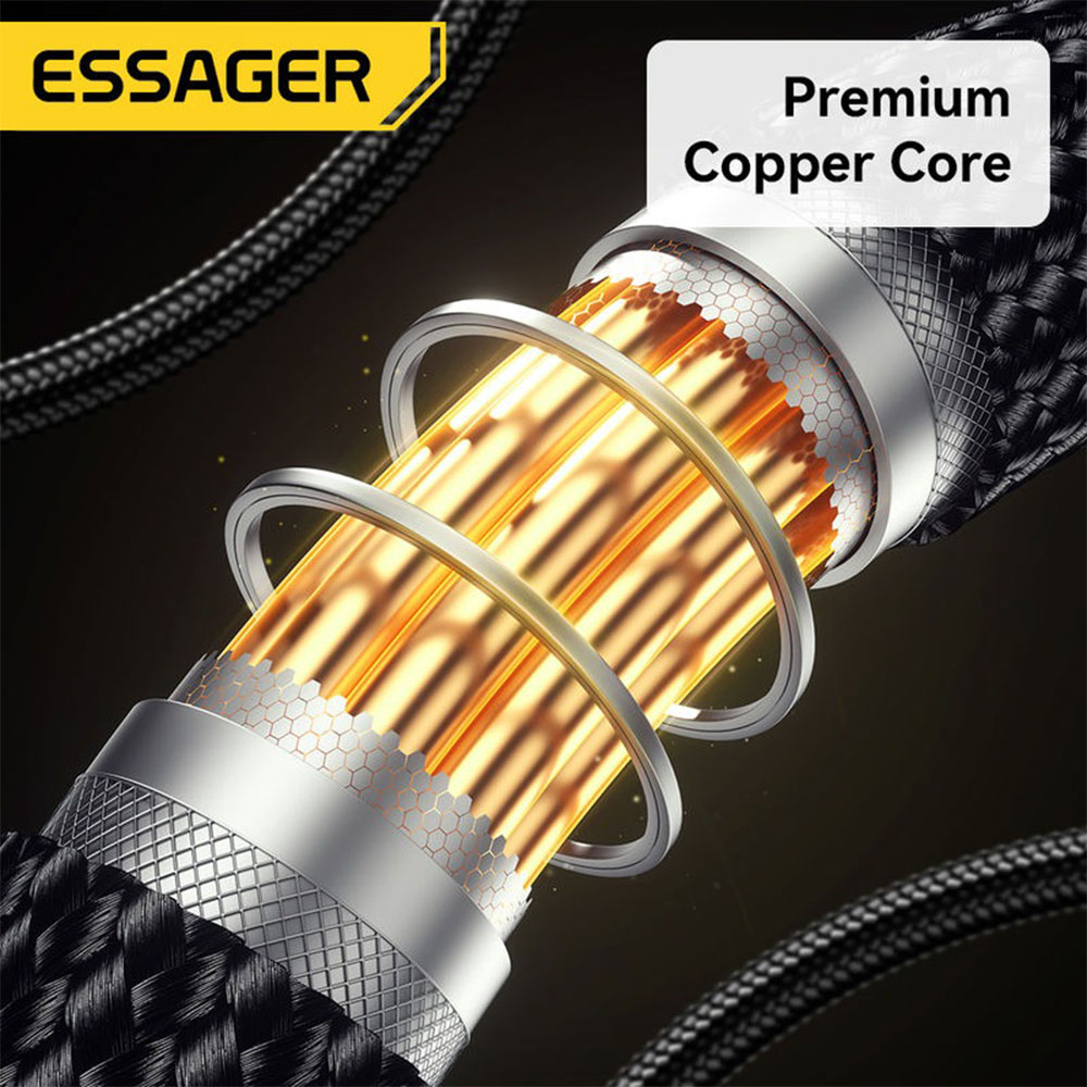 Gambar produk ESSAGER Kabel Data 2in1 Fast Charging Braided USB Type C Lightning 65W 1M - ES-X59