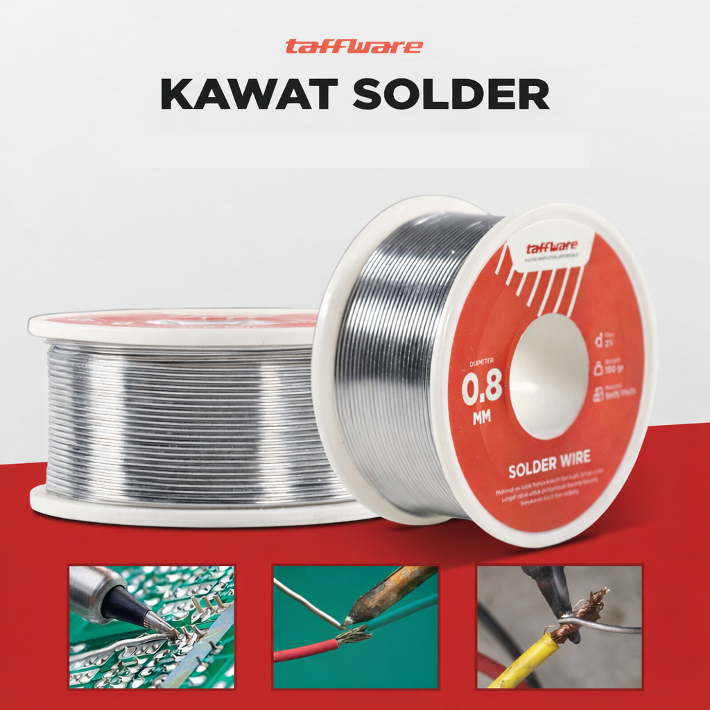 Taffware Kawat Timah Solder Sn35/Pb65 100 g 0.8mm - B-2 Gambar produk Taffware Kawat Timah Solder Sn35/Pb65 100 g 0.8mm - B-2