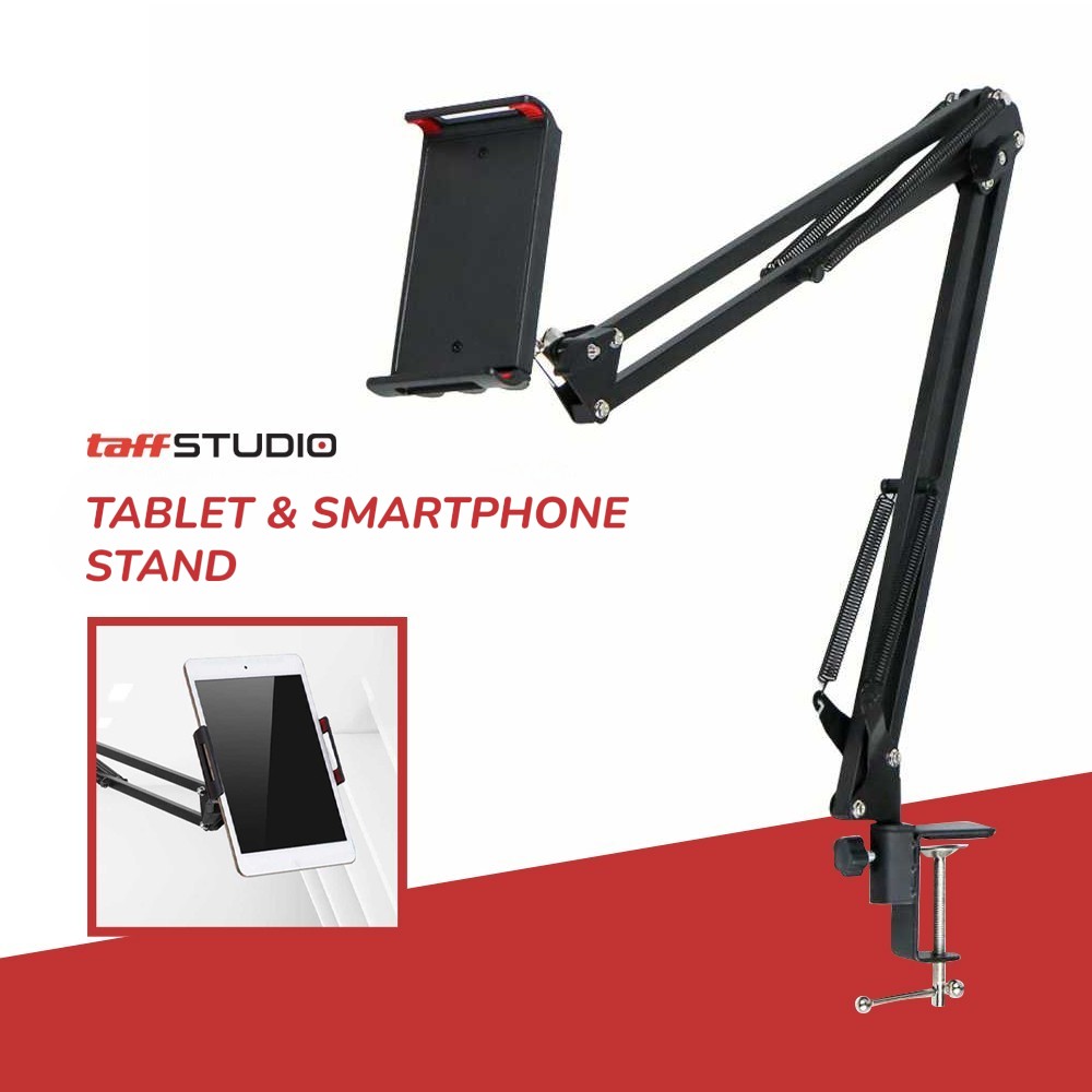 TaffSTUDIO Stand Tablet HP Lazypod Metal Holder Desk Clamp 6-8 Inch - D9 Gambar produk TaffSTUDIO Stand Tablet HP Lazypod Metal Holder Desk Clamp 6-8 Inch - D9