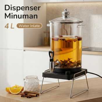 RUNBASEN Dispenser Air Teh Kaca Hot Drink Kettle Bucket 4L with Heater - ZDDST-4L