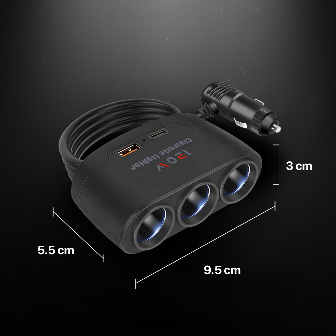 Gambar produk Kebidumei Car Charger Mobil Fast Charging Cigarette USB C 2.4A 120W - D-24