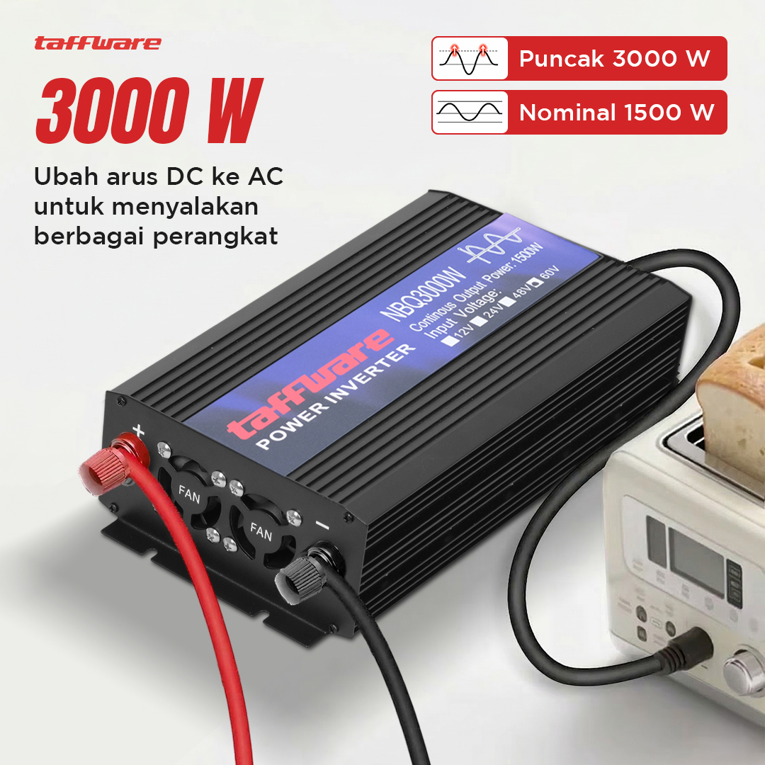 Taffware Power Inverter Mobil Pure Sine Wave DC 60V to AC 220V 3000W - NBQ3000W Gambar produk Taffware Power Inverter Mobil Pure Sine Wave DC 60V to AC 220V 3000W - NBQ3000W