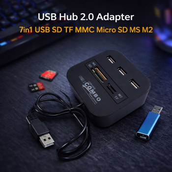 USB Hub 2.0 Adapter 7in1 USB SD MMC Micro SD MS M2 - CK07