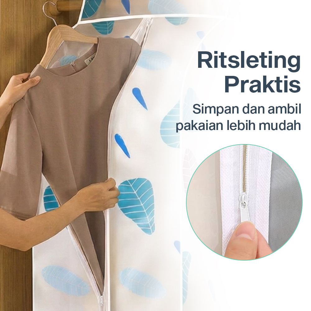 YIXIN Cover Anti Debu Pakaian Dustproof Organizer 60x30x110cm - PEVA Gambar produk YIXIN Cover Anti Debu Pakaian Dustproof Organizer 60x30x110cm - PEVA