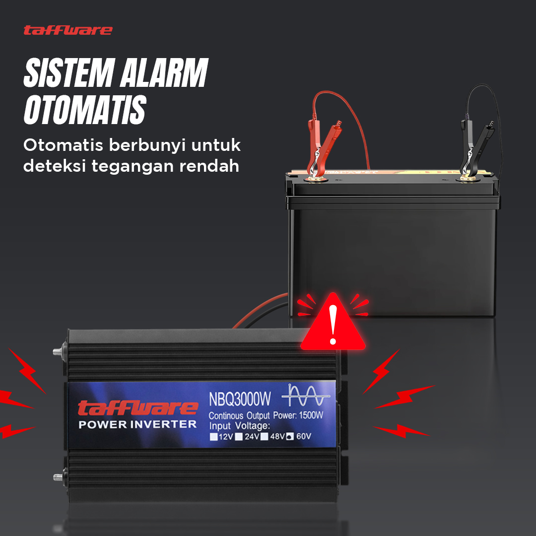 Taffware Power Inverter Mobil Pure Sine Wave DC 60V to AC 220V 3000W - NBQ3000W Gambar produk Taffware Power Inverter Mobil Pure Sine Wave DC 60V to AC 220V 3000W - NBQ3000W