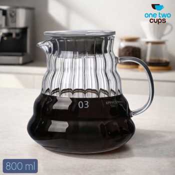 One Two Cups Coffee Server V60 Drip Pour Over Borosilicate Glass - XGS-36/60/80