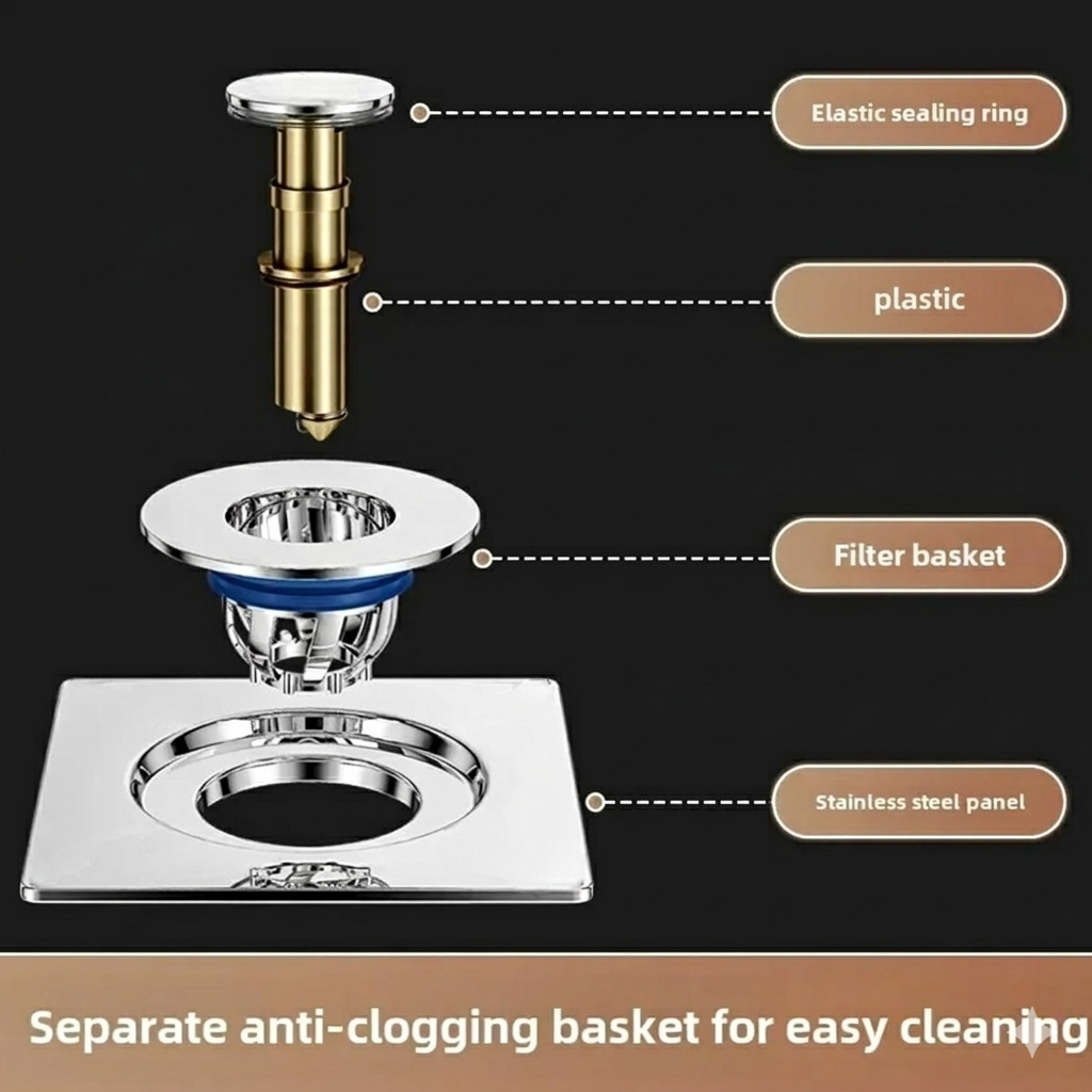 Gambar produk Homedec Penutup Saluran Pembuangan Air Bouncing Core Floor Drain - HDC-BC650