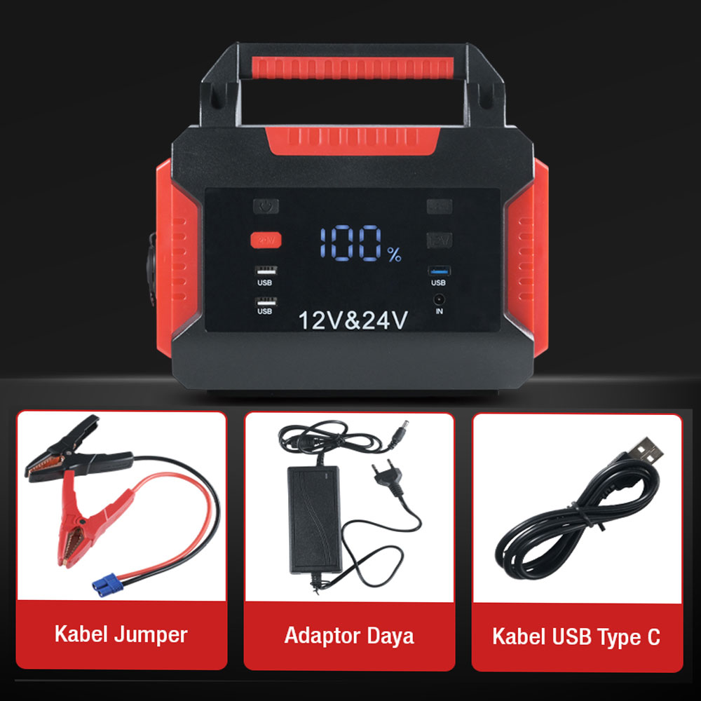 ZUIDID Jumper Aki Mobil Powerbank Jump Starter 12V/24V 42000mAh 4000A - R30 Gambar produk ZUIDID Jumper Aki Mobil Powerbank Jump Starter 12V/24V 42000mAh 4000A - R30