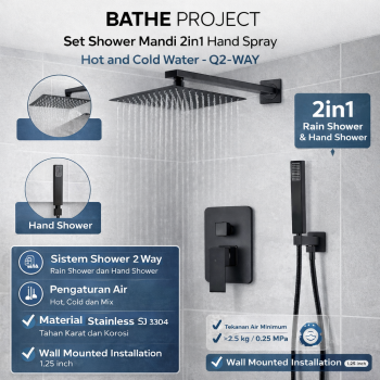 BATHE PROJECT Set Shower Mandi 2in1 Hand Spray Hot and Cold Water - Q2-WAY
