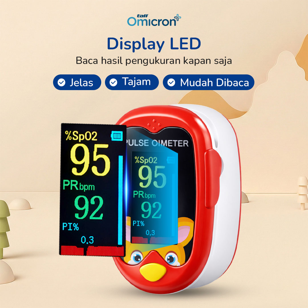 TaffOmicron Fingertip Pulse Oximeter Alat Ukur Saturasi Oksigen Darah - A6 Gambar produk TaffOmicron Fingertip Pulse Oximeter Alat Ukur Saturasi Oksigen Darah - A6