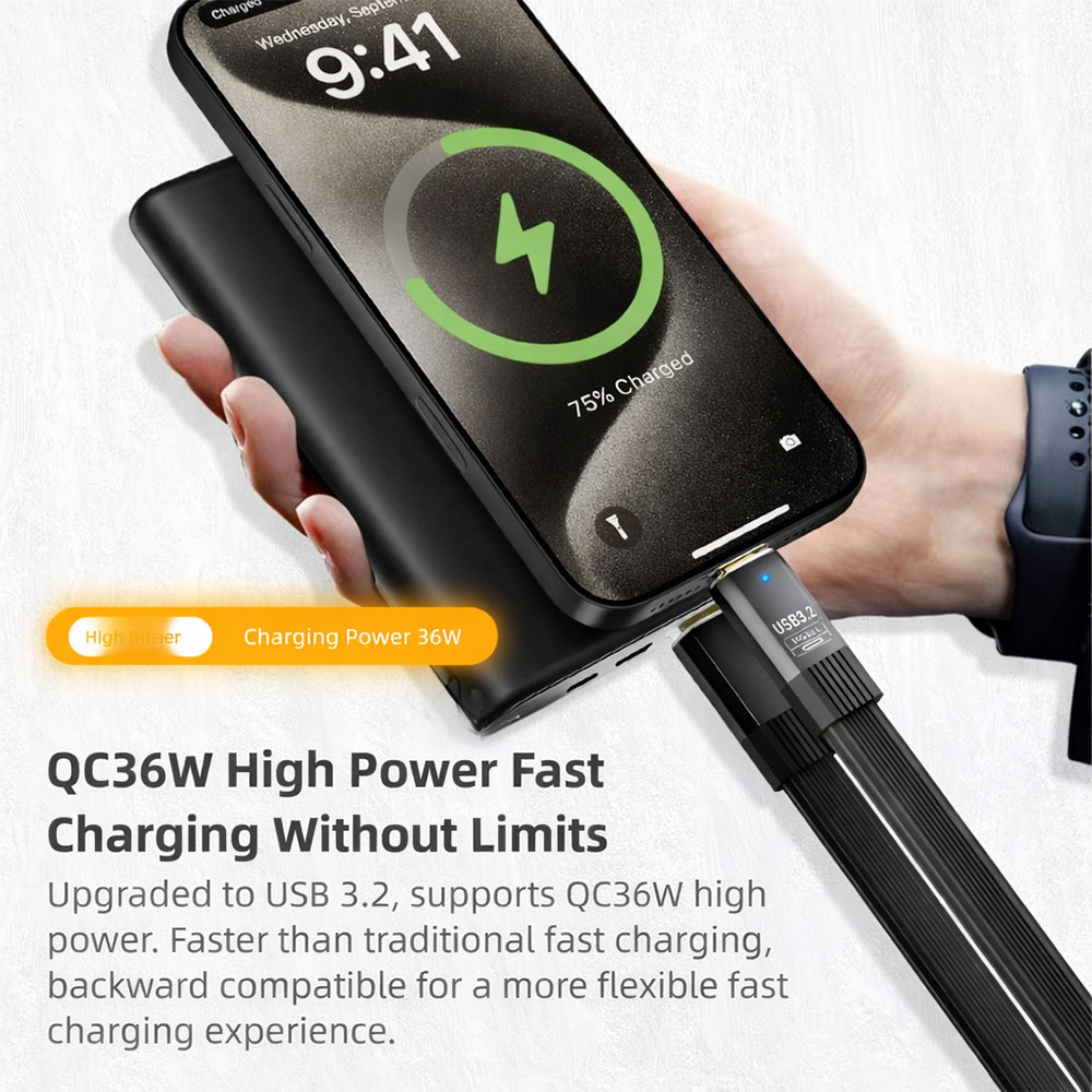 Gambar produk UGI Kabel Charger USB Type C 3.2 Fast Charging Quick Charge 36W 10Gbps 0.5M - UG03