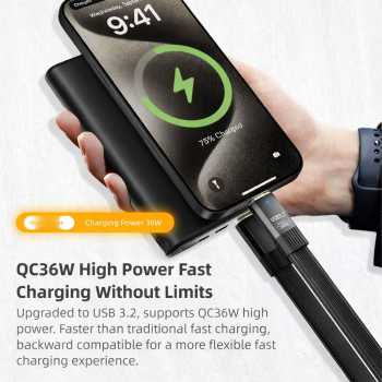 Gambar produk UGI Kabel Charger USB Type C 3.2 Fast Charging Quick Charge 36W 10Gbps 0.5M - UG03