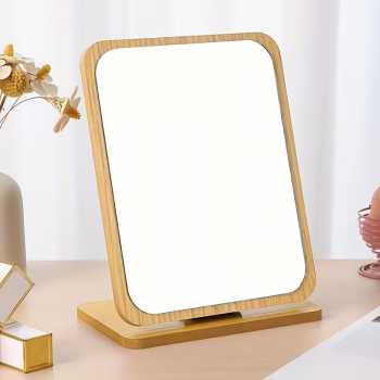 Mira Cermin Rias Mirror Wooden Table Makeup Desktop 16x10x21cm - INU14