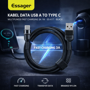 ESSAGER Kabel Data USB A to Type C Multifungsi Fast Charging 3A - ES-X17