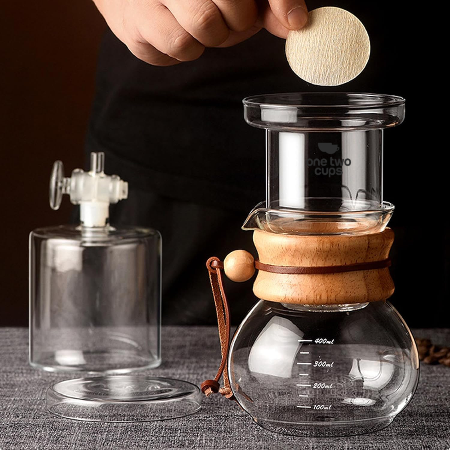 One Two Cups Cold Brew Coffee Maker Ice Drip Regulating Valve 400ml - C4-03 Gambar produk One Two Cups Cold Brew Coffee Maker Ice Drip Regulating Valve 400ml - C4-03