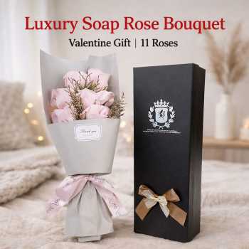 Ji Hong Buket Bunga Sabun Dekorasi LED Valentine Gift 11 Rose - JH-11