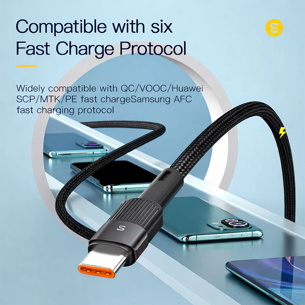 Gambar produk ESSAGER Kabel Data USB A to USB Type C Fast Charging Braided 7A 80W 2M - EXCT-XC