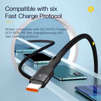 Gambar produk ESSAGER Kabel Data USB A to USB Type C Fast Charging Braided 7A 80W 2M - EXCT-XC