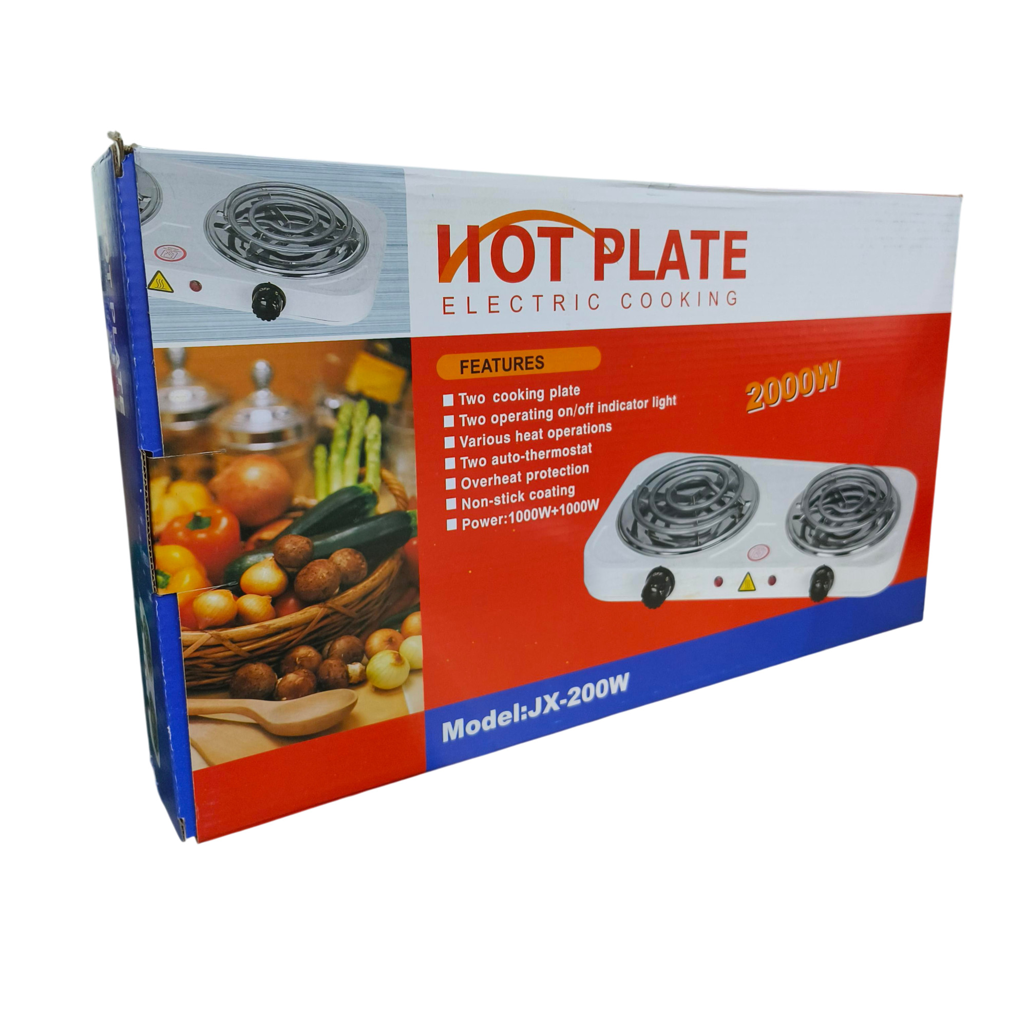 Gambar produk TaffHOME Kompor Listrik 2 Tungku Adjustable 5Gear Coil Hot Plate 2000W - JX-200W