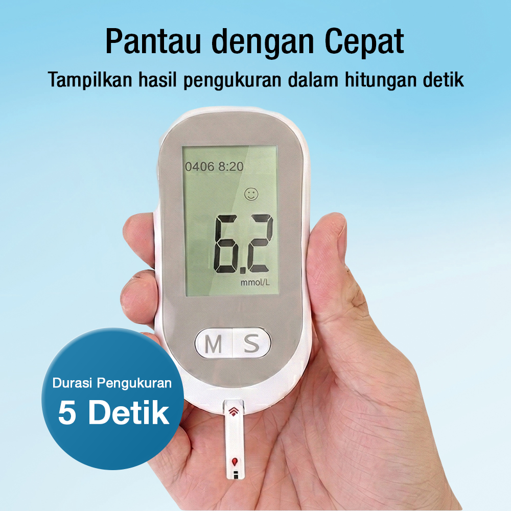 XIUDA Alat Cek Gula Darah Glucometer Kit 50 Test Strips - G058 Gambar produk XIUDA Alat Cek Gula Darah Glucometer Kit 50 Test Strips - G058