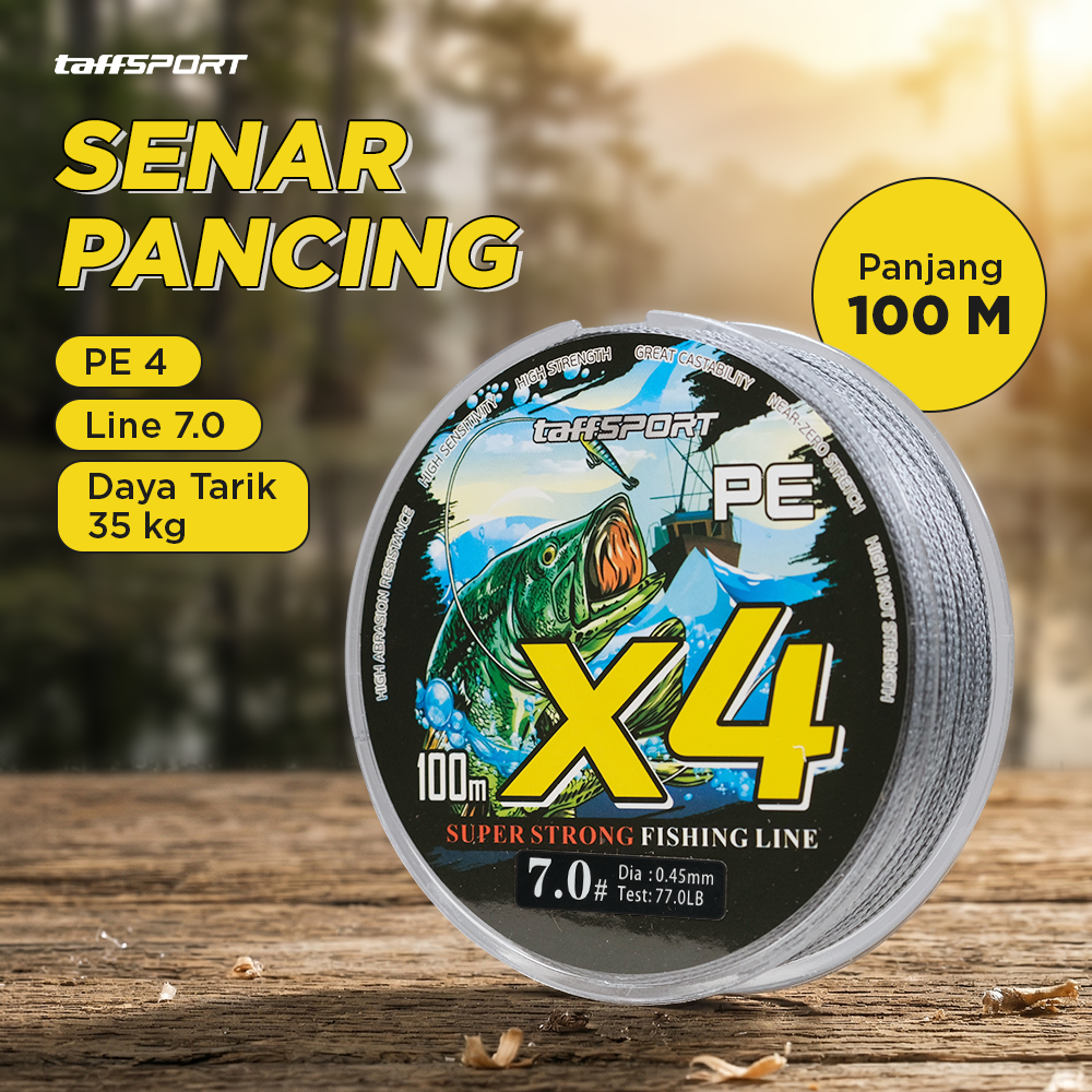 TaffSPORT Senar Pancing PE 4 Braided Strand Fishing Line 100M 7.0 - X4 Gambar produk TaffSPORT Senar Pancing PE 4 Braided Strand Fishing Line 100M 7.0 - X4