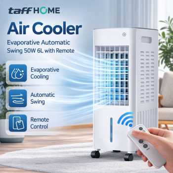 TaffHOME Air Cooler Evaporative Automatic Swing 50W 6L with Remote - YR-40R