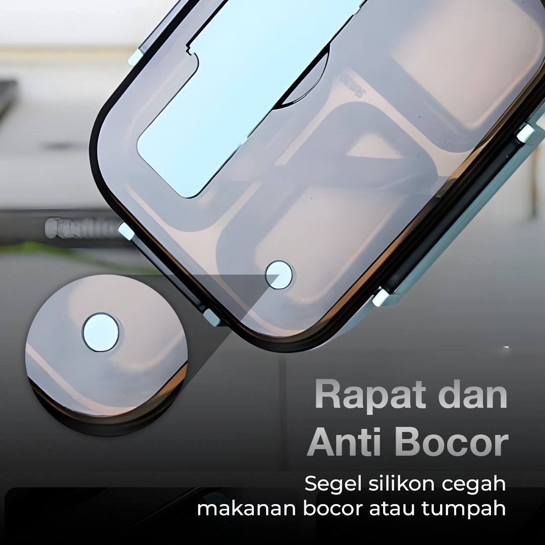 UPORS Kotak Makan Anti Tumpah Stainless Steel Lunch Box 3 Grid 1.3L - UP3 Gambar produk UPORS Kotak Makan Anti Tumpah Stainless Steel Lunch Box 3 Grid 1.3L - UP3