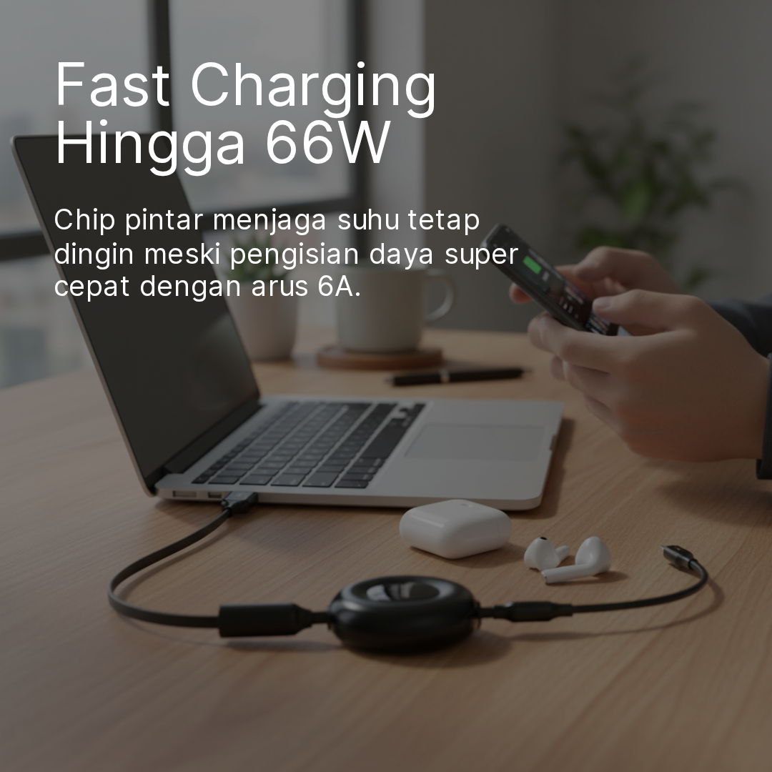 Gambar produk ESSAGER Kabel Data 3in1 Fast Charging Type C Micro Lighting 6A 66W 1M - EXC3T6-YY01-P